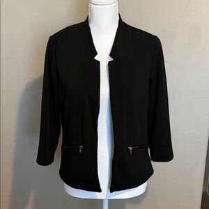 Roz & Ali Black Blazer with Zipper Accents